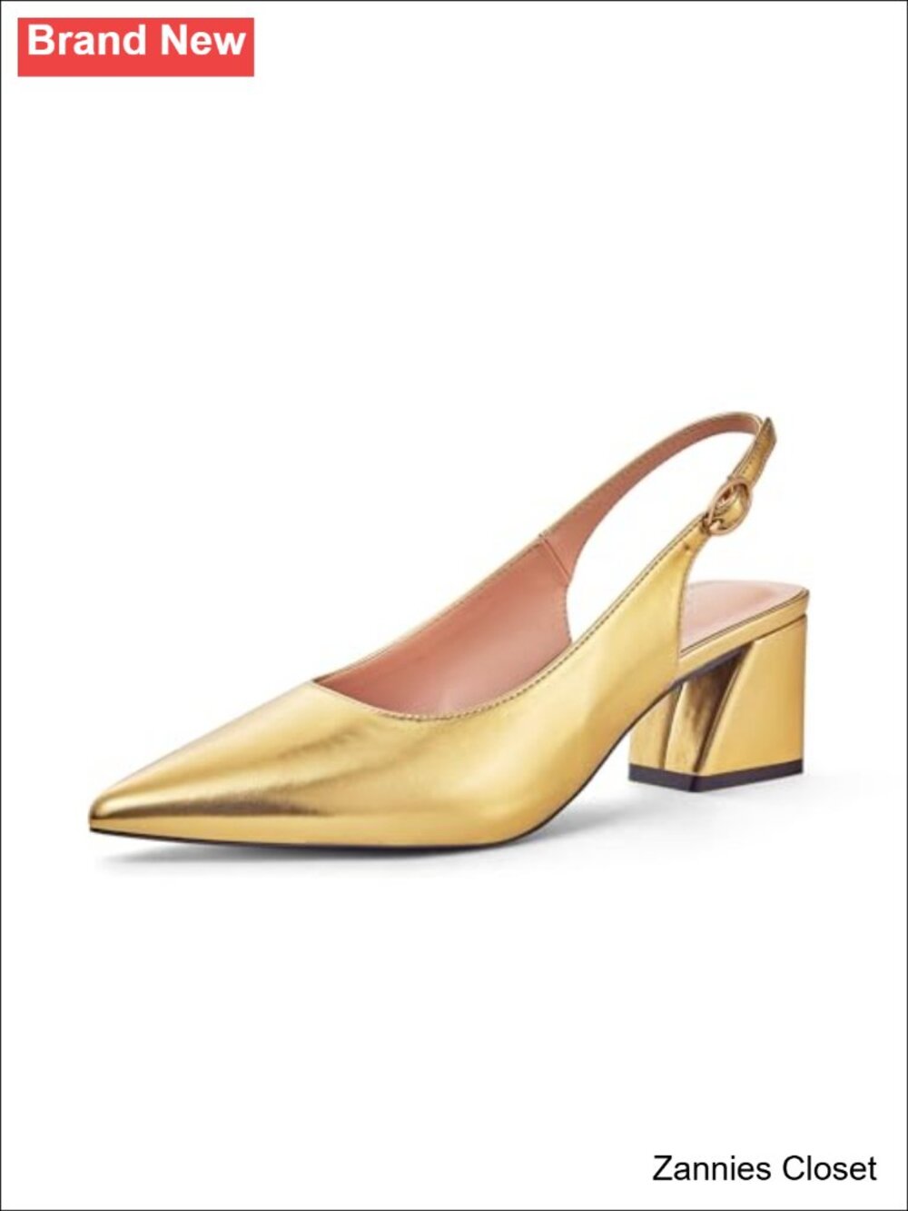 ✨ Women's Slingback Closed Toe Block Chunky Low Heel Pumps 2.36" Office Wedding